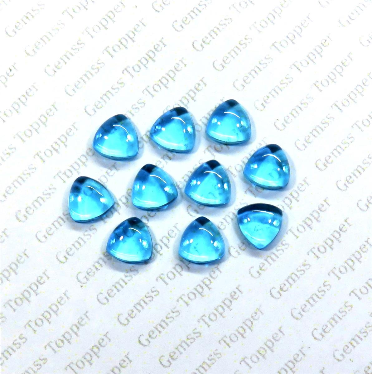 Swiss Blue Topaz 7x7 mm Trillion Cabochon